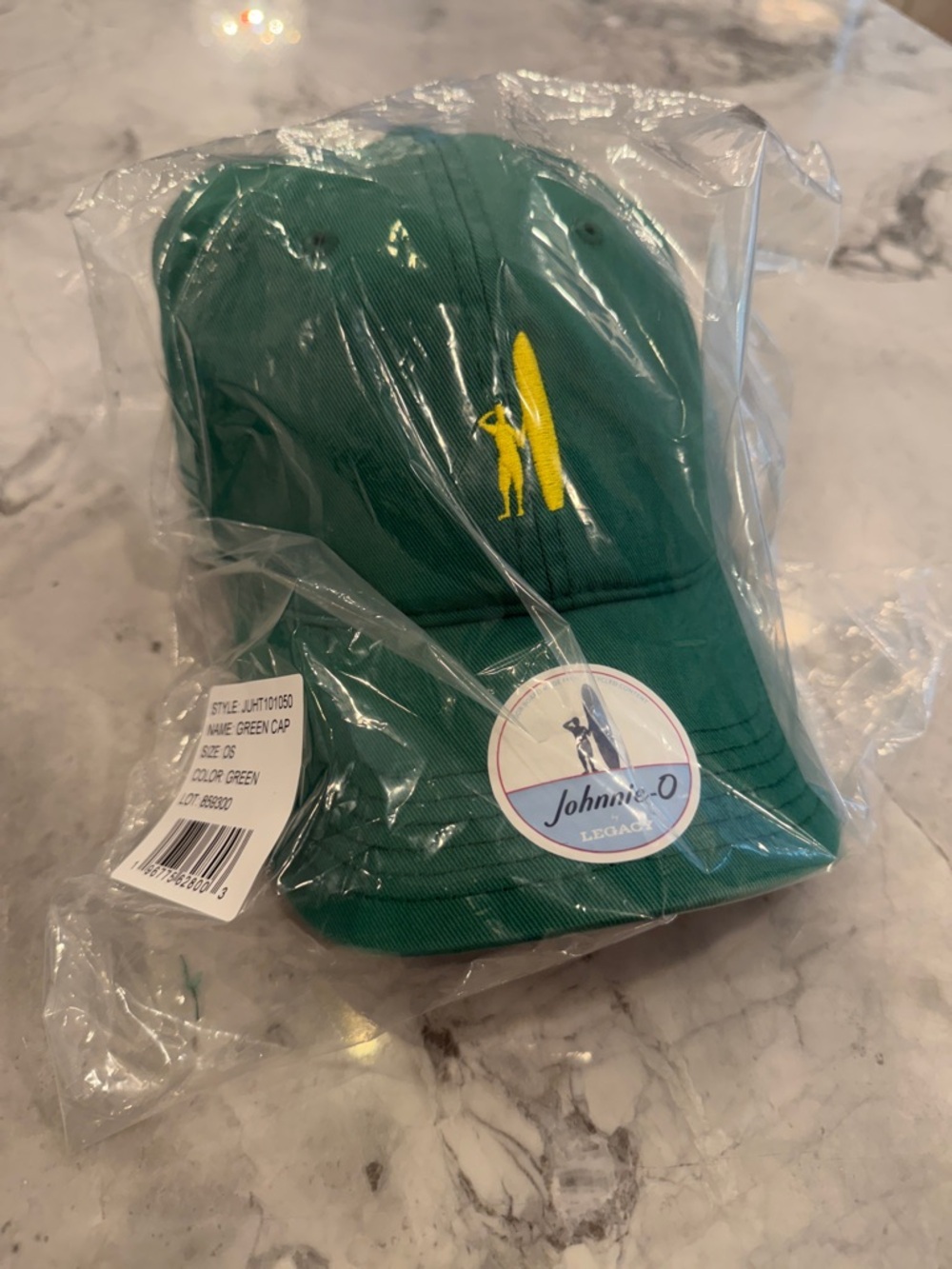 johnnie-O Green Cap with Yellow Surfer Logo-NWT - Picture 6 of 6